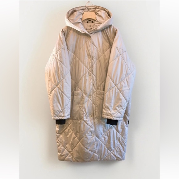 🌳Nordstrom Tentree Maxi Puffer Coat Quilted M/L Hood water resistant - Picture 7 of 15